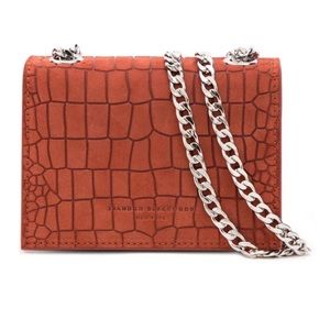 Brandon Blackwood Mini Copper Croc Suede Bag